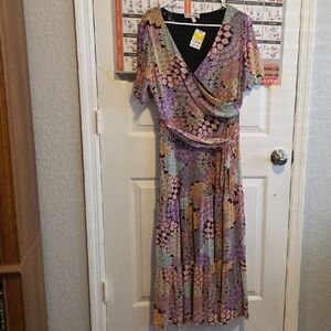 Vibrant Floral Wrap Dress